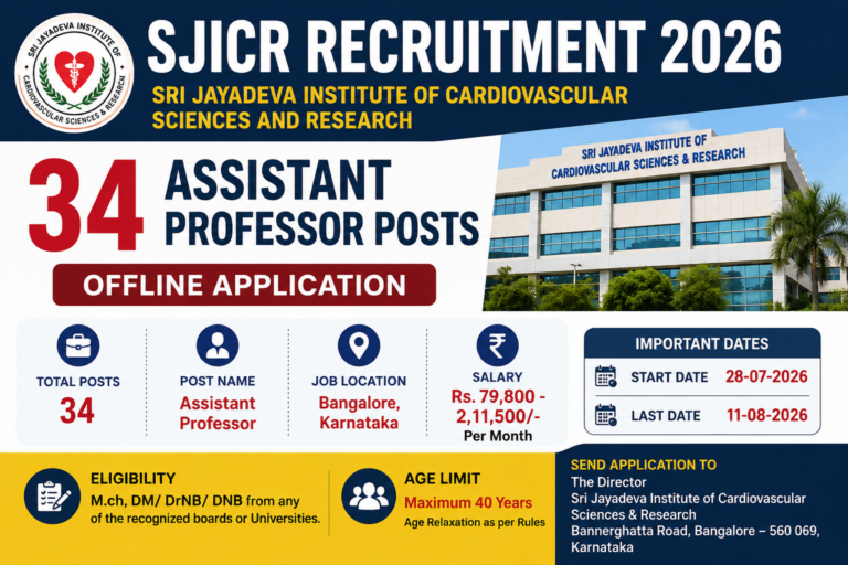 SJICR Recruitment 2026 Assistant Professor Jobs