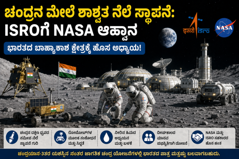 NASA ISRO Moon Base ಚಂದ್ರನ ಮೇಲೆ ಶಾಶ್ವತ ನೆಲೆ