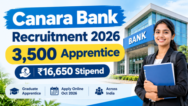 Canara Bank Recruitment 2026 3500 Graduate Apprentice