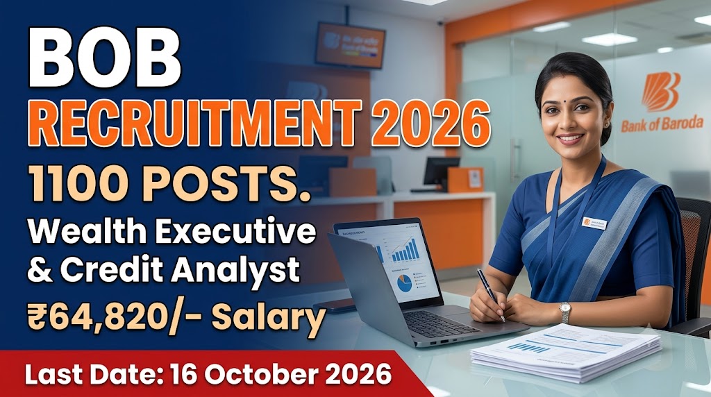 BOB Recruitment 2026 1100 Wealth Executive Credit Analyst Posts